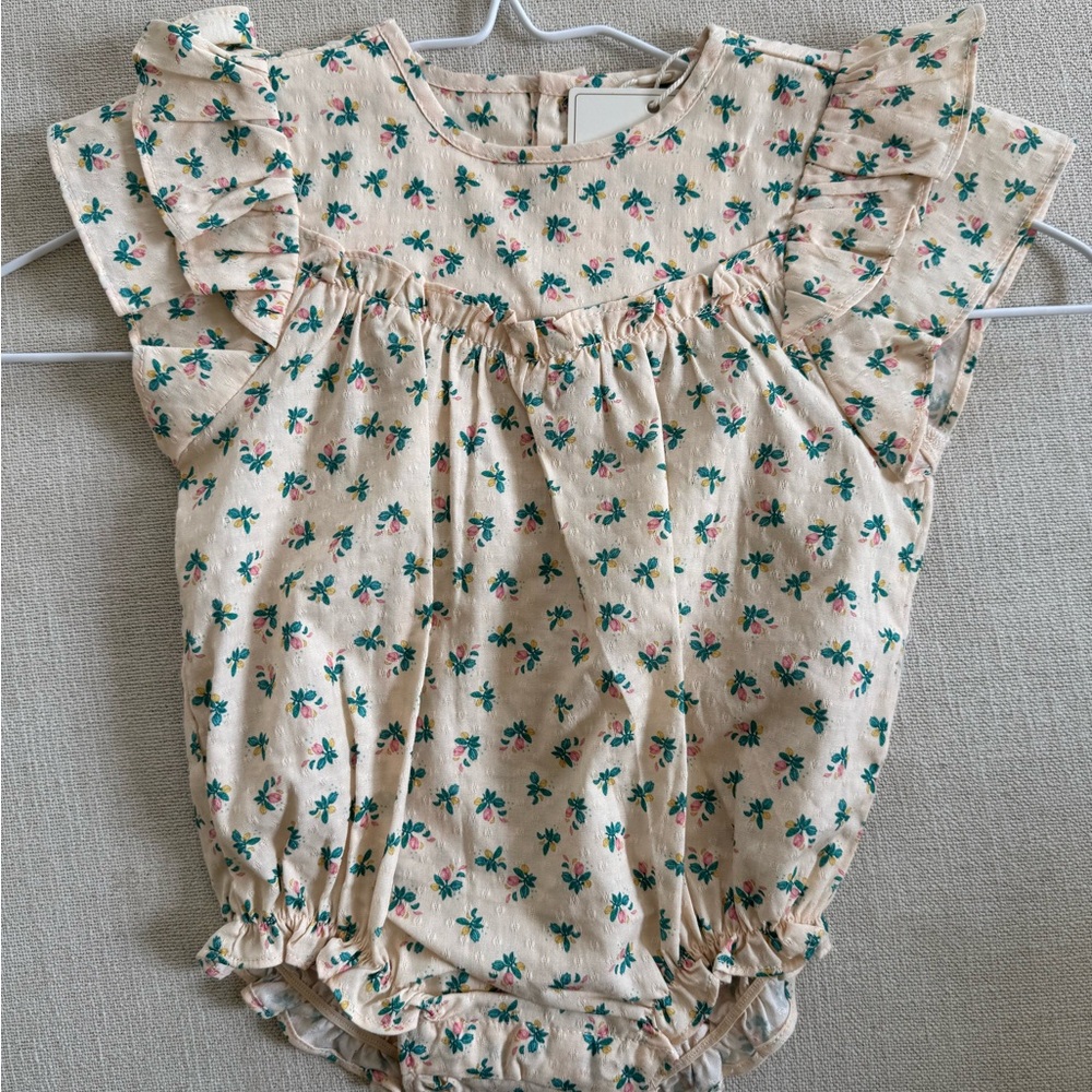 Konges Slojd • Floral Ruffle Baby Romper